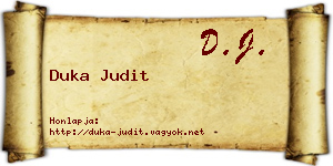 Duka Judit névjegykártya